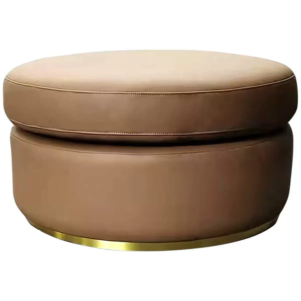 Moran Arcadia Round Ottoman Caramel