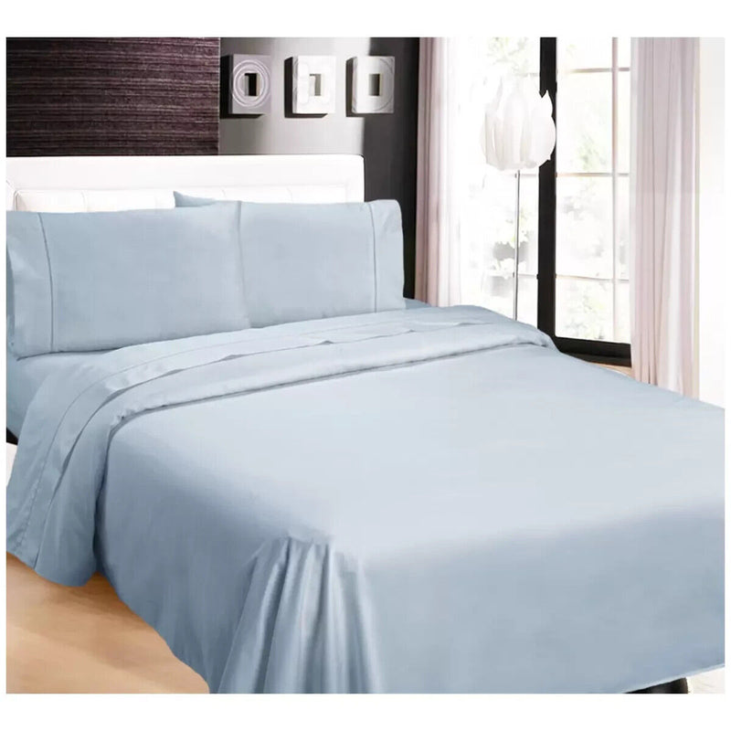 Ramesses 1100 TC Cotton Sateen Queen Sheet Set Sky Blue