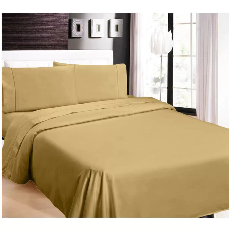 Ramesses 1100 TC Cotton Sateen King Sheet Set Latte