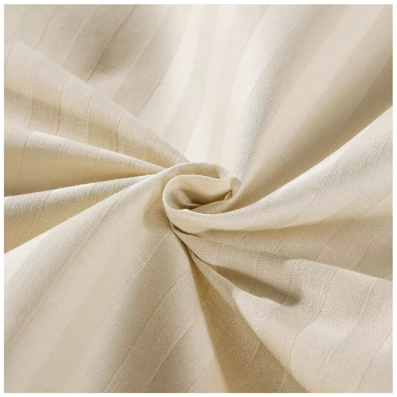 Kensington 1200 TC Cotton Stripe Single Sheet Set Sand