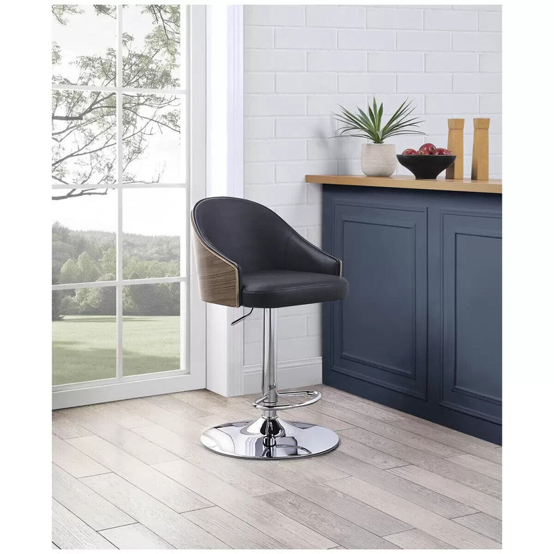 Bayside Furnishings Gas Lift Leather Barstool