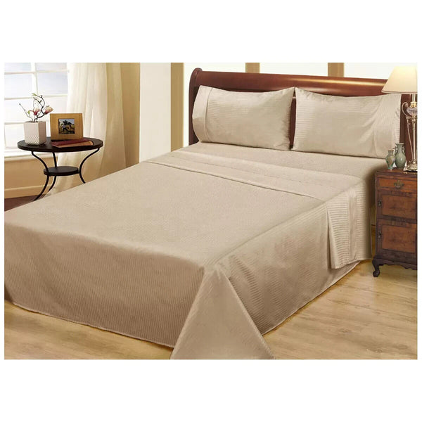 Ramesses 1000 TC Pima Cotton Narrow Stripe Queen Sheet Set Linen