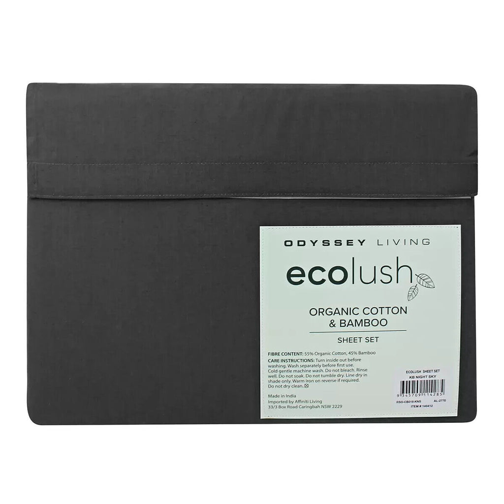 Odyssey Living Eco Lush Organic Cotton and Bamboo King Sheet Set Night Sky