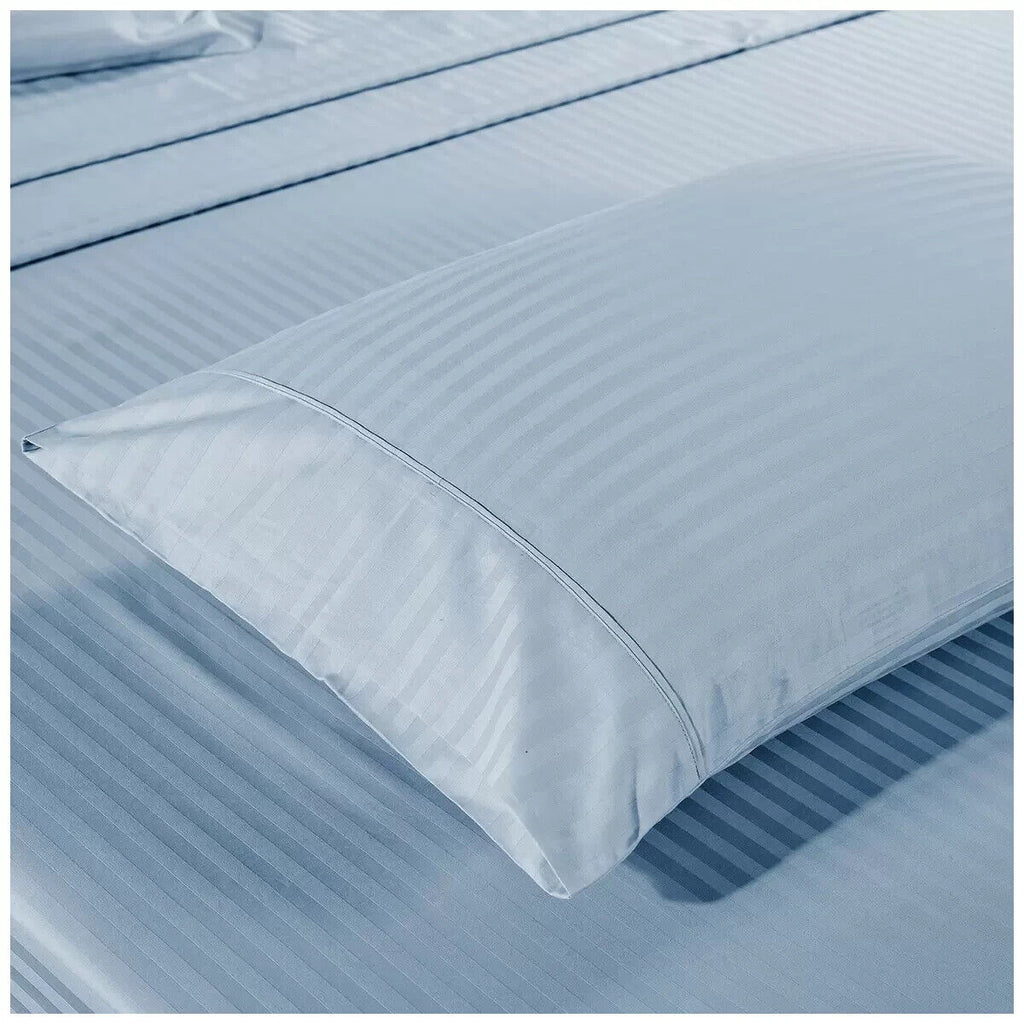 Kensington 1200TC Stripe Cotton Sheet Set Double Chambray