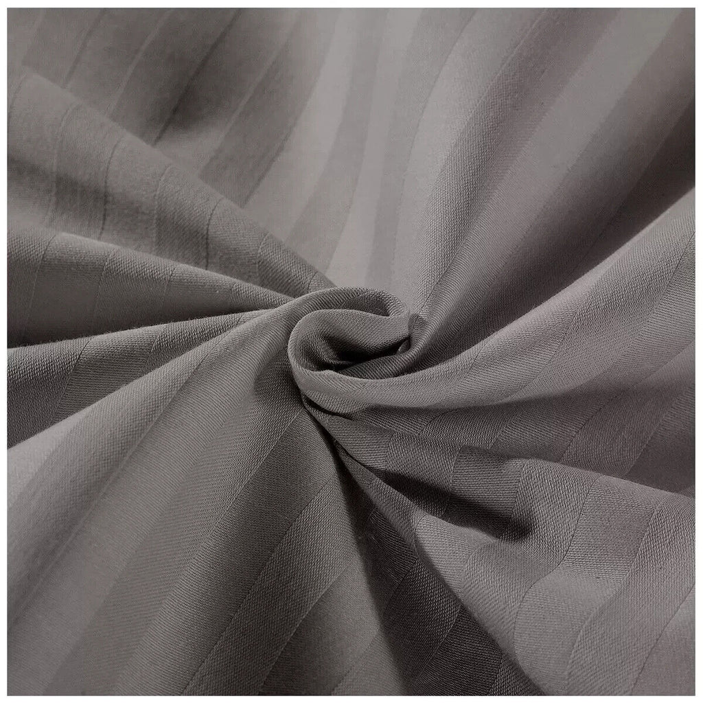 Kensington 1200TC Stripe Cotton Sheet Set Double Charcoal