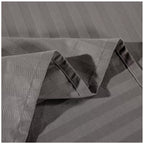 Kensington 1200TC Stripe Cotton Sheet Set Double Charcoal