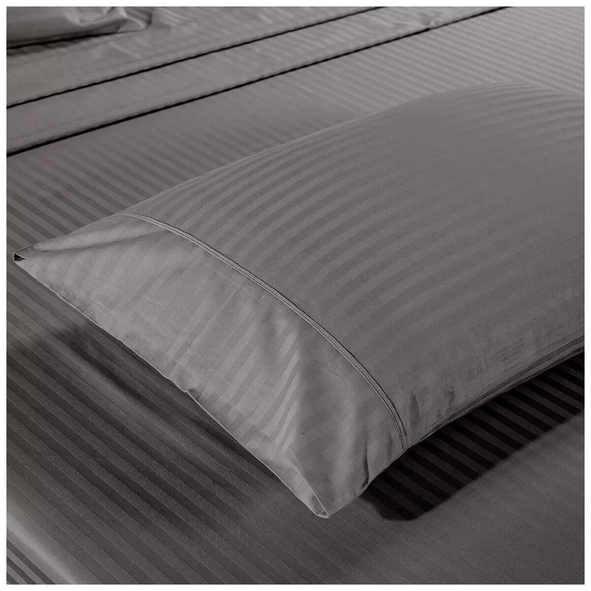 Kensington 1200TC Stripe Cotton Sheet Set Double Charcoal