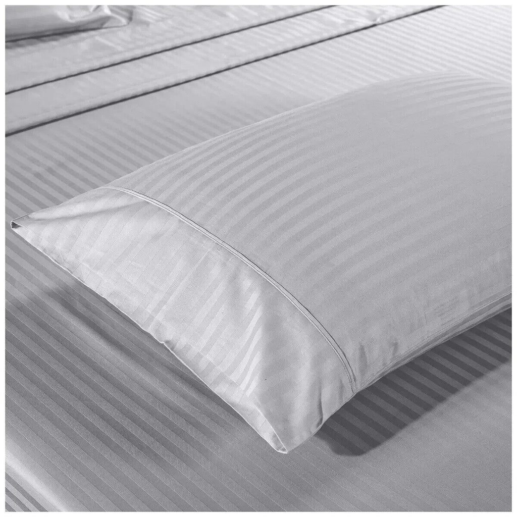 Kensington 1200TC Stripe Cotton Sheet Set Double Silver