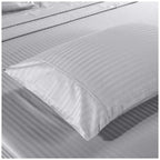 Kensington 1200TC Stripe Cotton Sheet Set Double Silver