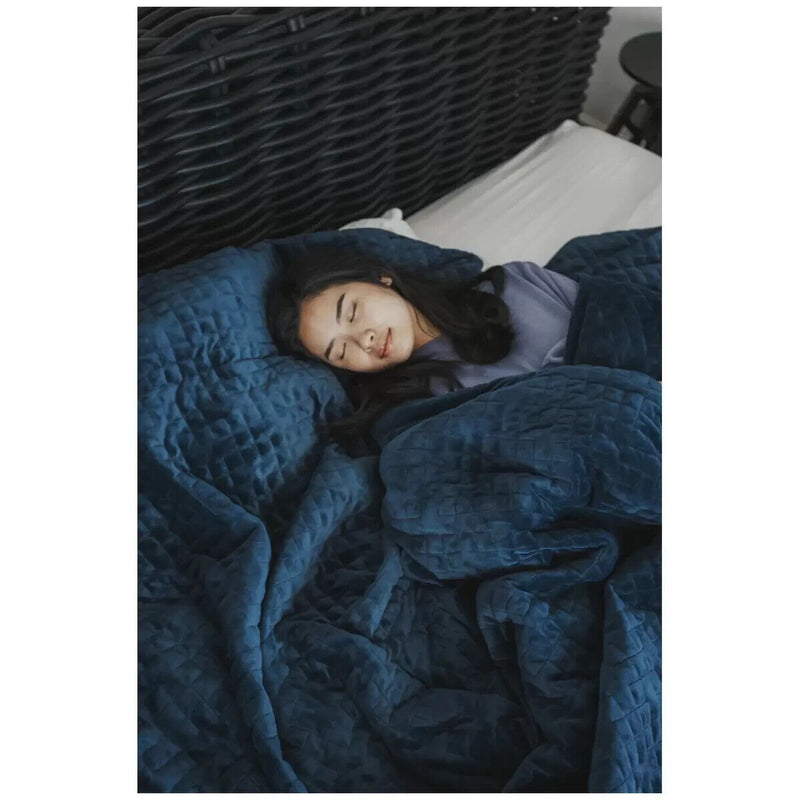 Therapy 14kg Super King Weighted Blanket with Cover Calming Blue