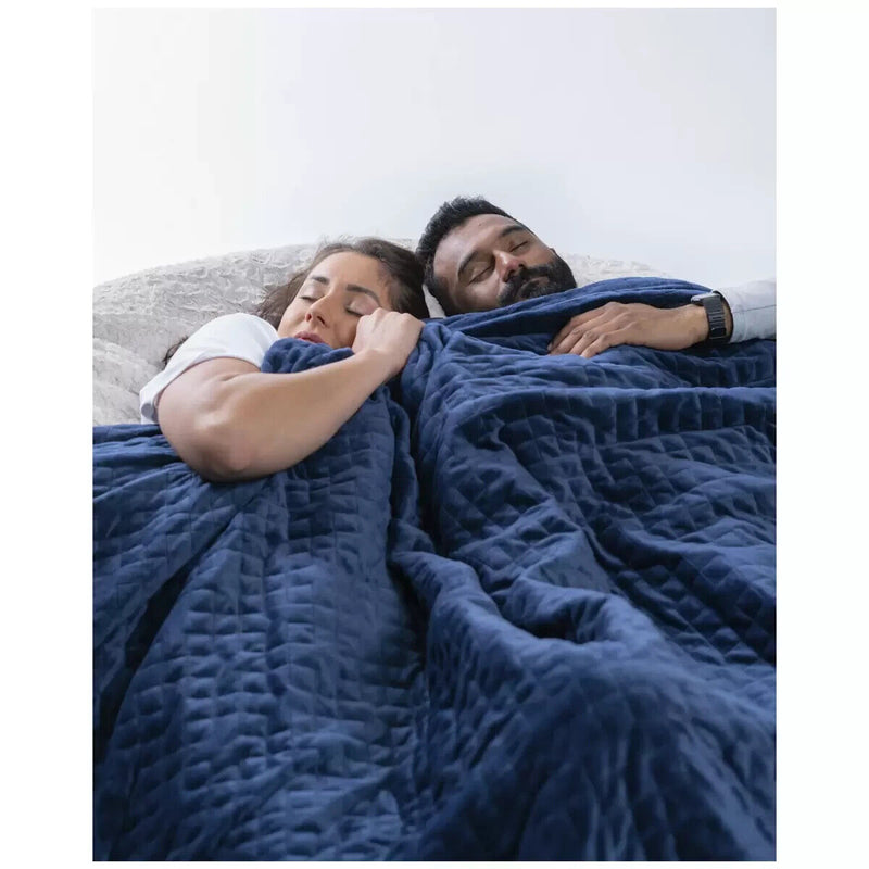 Therapy 14kg Super King Weighted Blanket with Cover Calming Blue