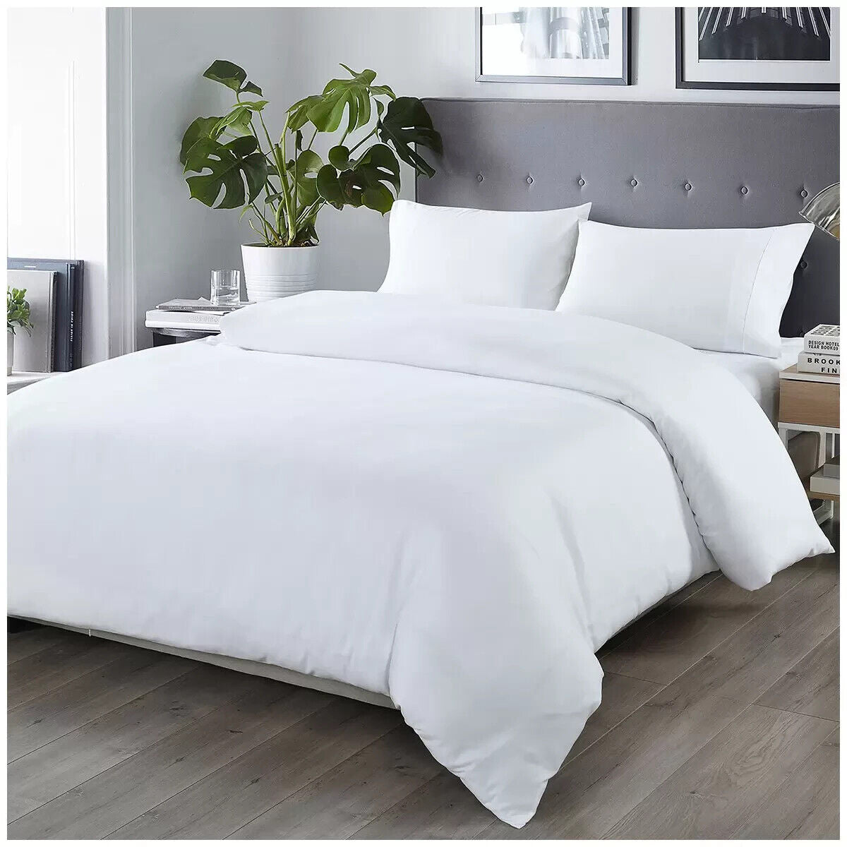Royal Comfort Bamboo Blended Queen Quilt Cover Set White