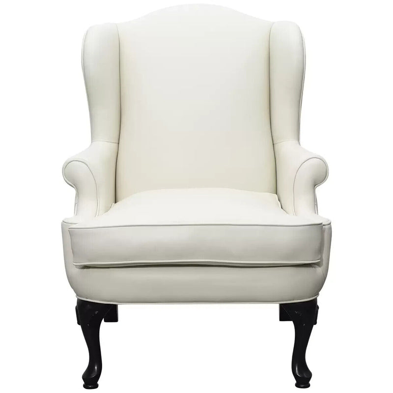 Moran Boston II No Studs Leather Chair Premium Meringue