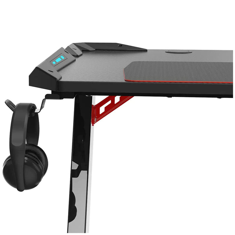 Eureka Ergonomic Gaming Desk with Blue LED Lights Z1-S