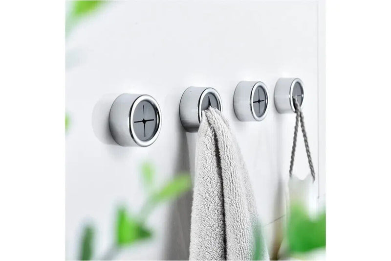 3 Pack Self Adhesive Round Towel Hooks for Kitchen and Bathroom