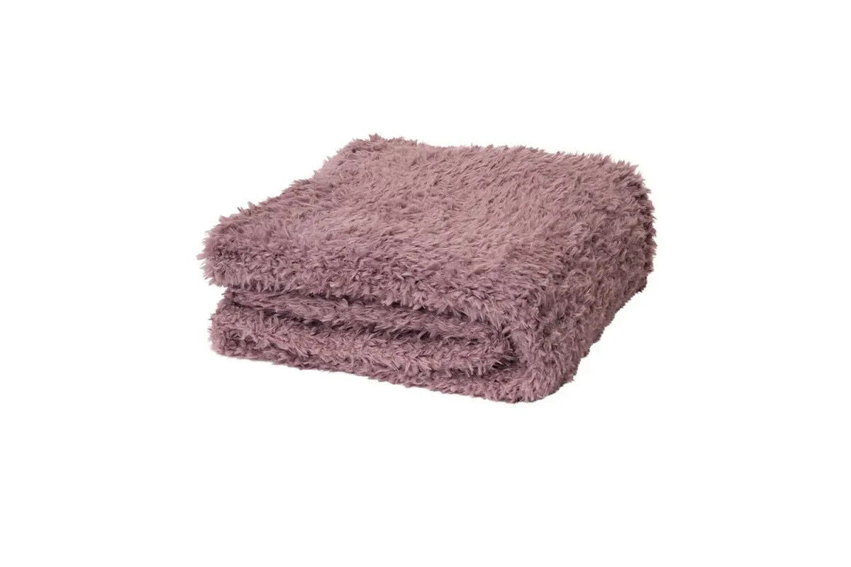 J.Elliot Home Eve Fur Knitted Throw Dusty Mauve