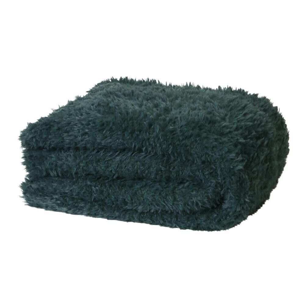 J.Elliot Home Eve Fur Knitted Throw Eden Green