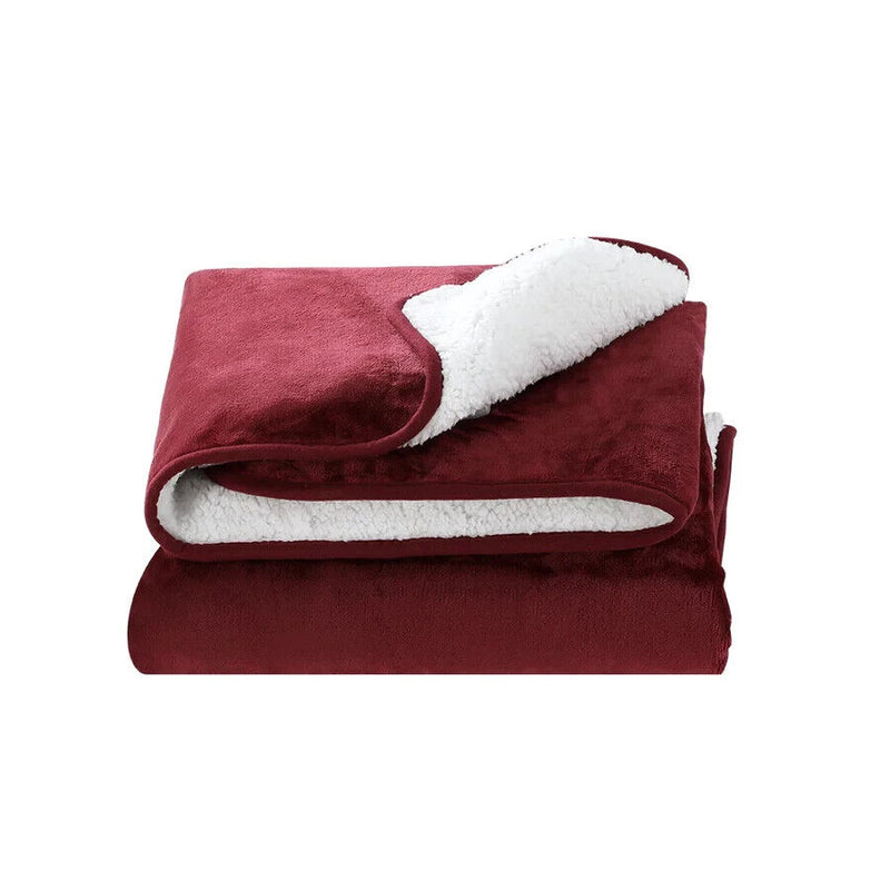 Giselle Electric Throw Rug Heated Blanket Washable Snuggle Flannel Winter Red