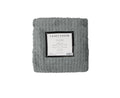 Herringbone Faux Fur Throw Rug Grey