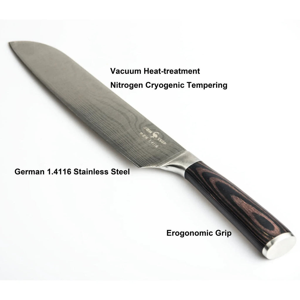 Japanese Chef Knife - Pro Kitchen Knife 34cm Chef's Knives High Carbon German Stainless Steel Sharp Knife
