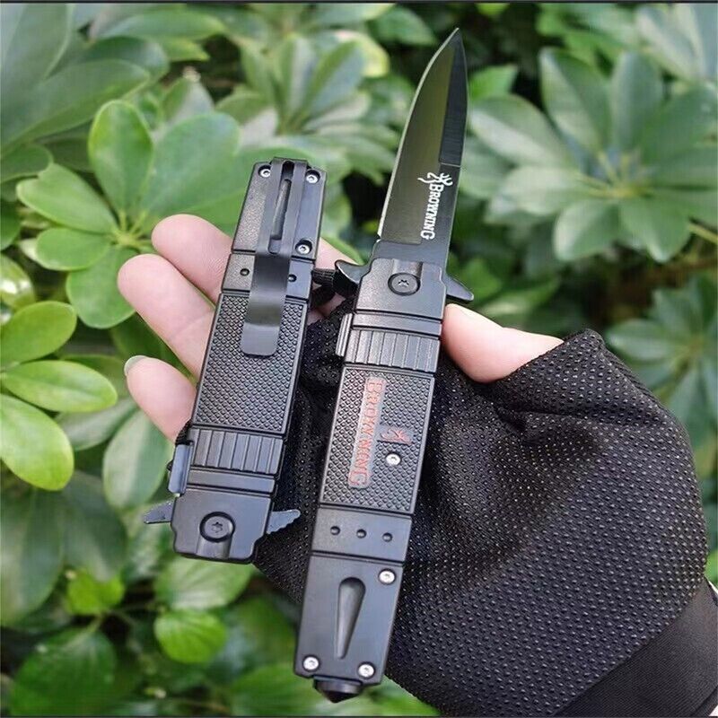 Mountgear Rubber Handle Folding Multi-Function High Camping Mini Field Survival Knife