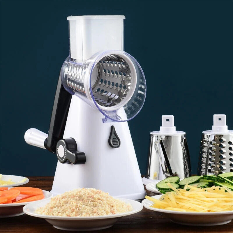 Cookingstuff Multi Functional Vegetable Cutter Hand Drum Slicer Kitchen Artifact White