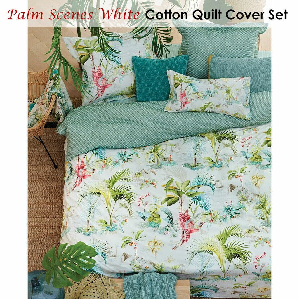 PIP Studio Palm Scenes White Cotton Quilt Cover Set King