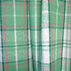 Home Innovations Pair of Polyester Cotton Rod Pocket Green Checkered Curtains
