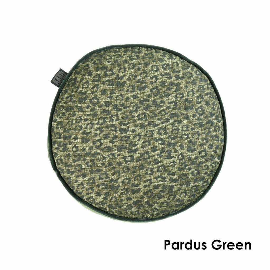 Bedding House Pardus Luxury Cotton Round Filled Cushion - Green