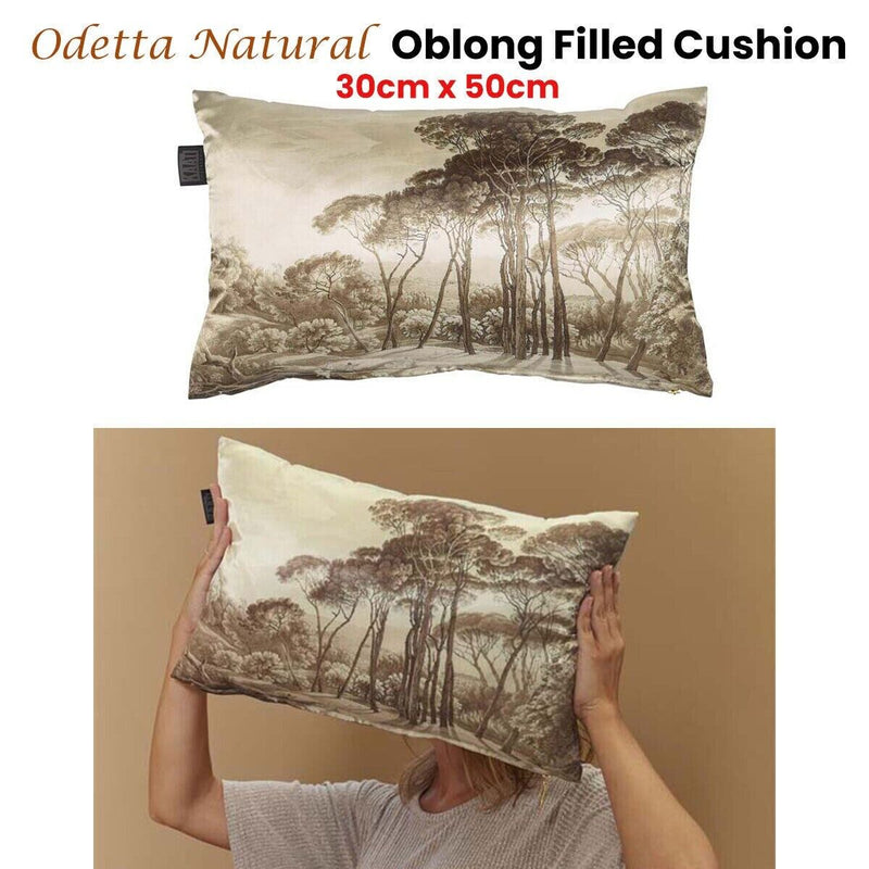 Bedding House Odetta Natural Oblong Filled Cushion 30cm x 50cm