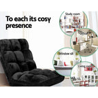 Artiss Lounge Sofa Floor Recliner Futon Chaise Folding Couch Black