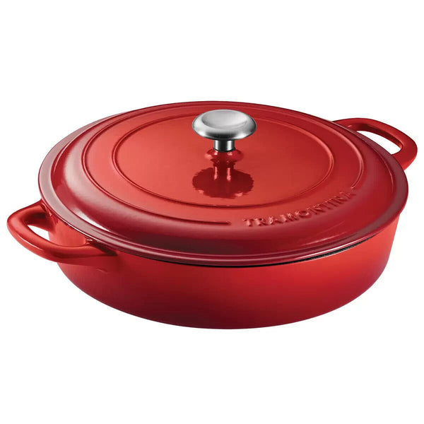Tramontina Covered Enameled Cast Iron Braiser 3.8L Red