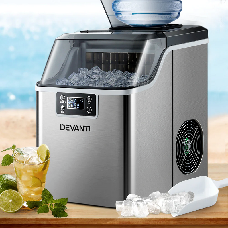 Devanti Ice Maker Machine Commercial Portable Ice Cube Tray Countertop 3.2L