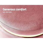 Artiss Round Velvet Foot Stool Ottoman Foot Rest Pouffe Padded Seat Pouf Pink