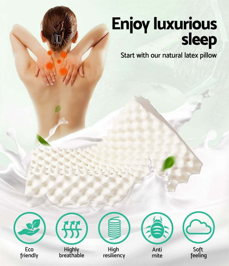 2x Giselle Bedding Natural Latex Pillow