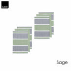 Ladelle Revive Block Woven Set of 6 Cotton Kitchen Towels Sage