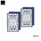 Ladelle Villa Set of 4 Cotton Kitchen Towels Blue