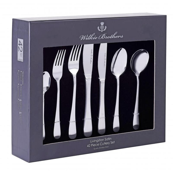 Wilkie Brothers Livingston Satin 42 Piece Cutlery Set