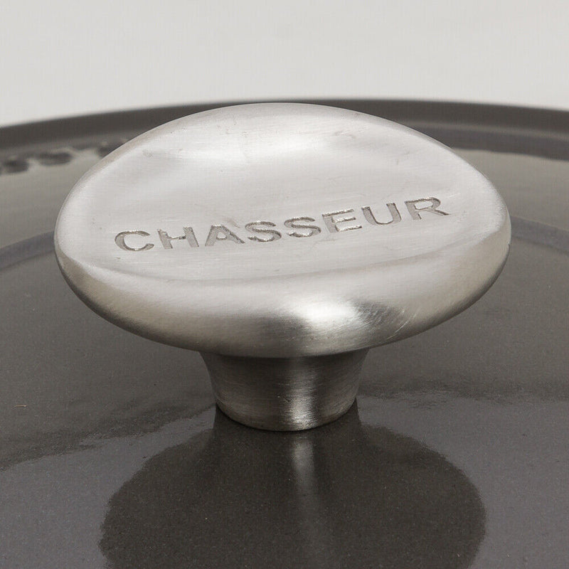 Chasseur 24cm Round French Oven Caviar 4L Casserole Cast Iron