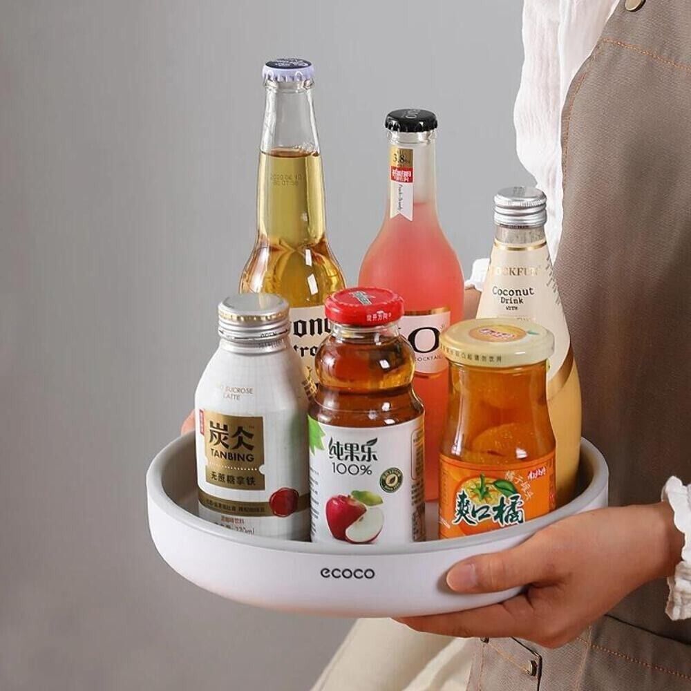 Ecoco Kitchen Rotating Spice Condiment Storage Rack Bathroom Swivel Tray Organiz