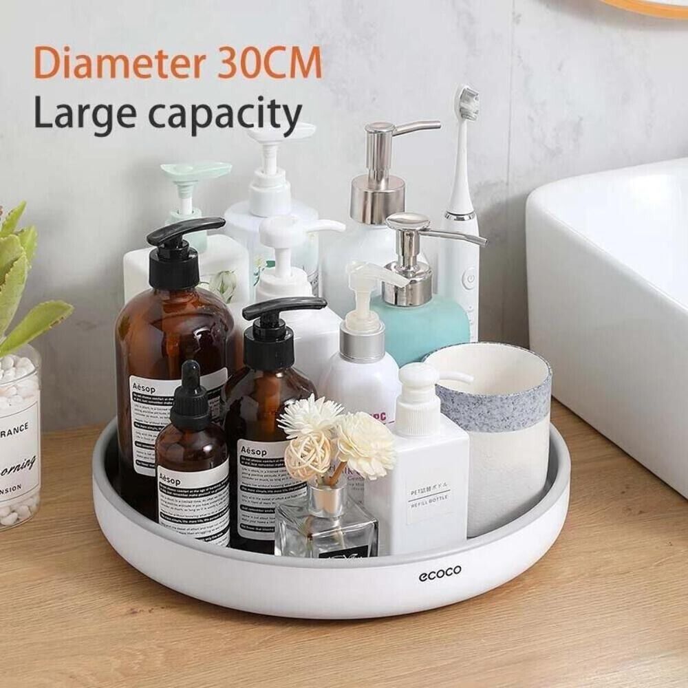 Ecoco Kitchen Rotating Spice Condiment Storage Rack Bathroom Swivel Tray Organiz