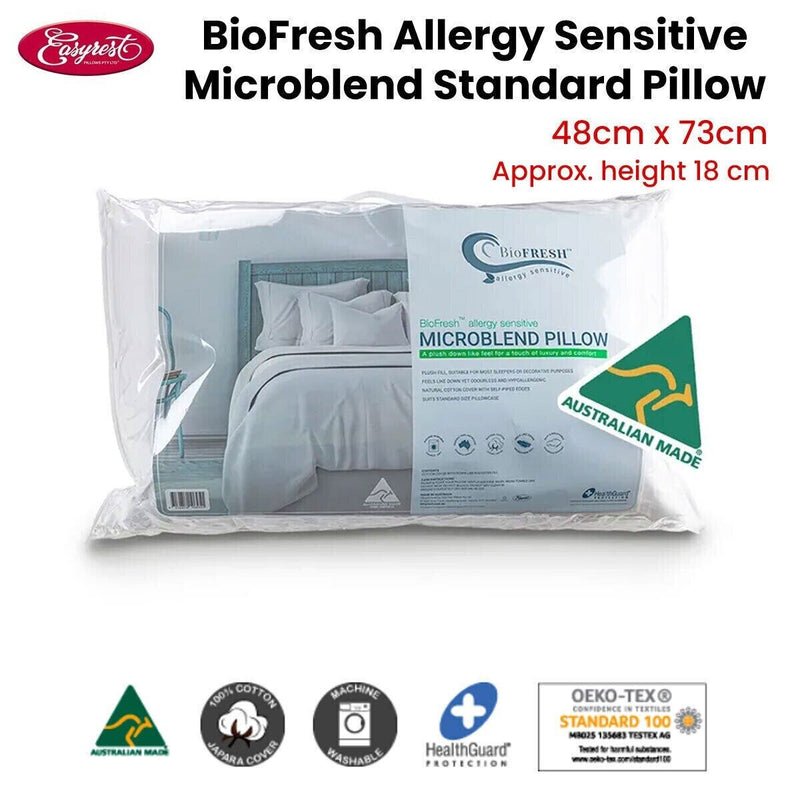 Easyrest BioFresh Allergy Sensitive Microblend Standard Pillow 48 x 73 cm