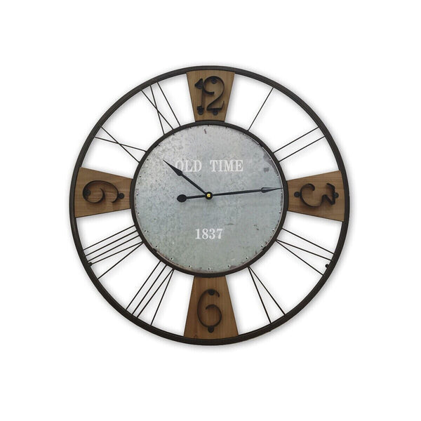 Home Master Wall Clock Large Vintage Design Stylish Metal Accents 60cm