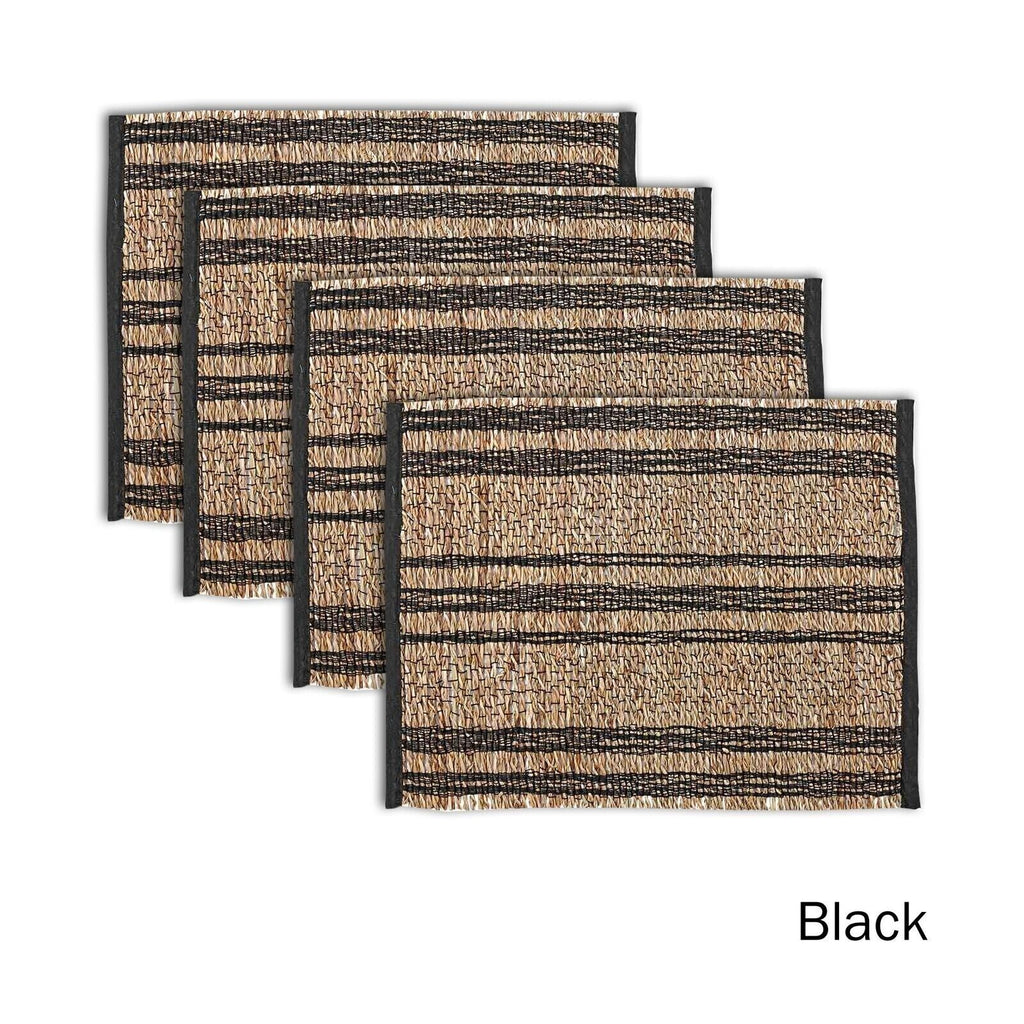 Ladelle Set of 4 Loma Woven Table Placemats Black
