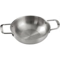 26cm seafood Silver Paella Pan with Riveted Chrome Plated Handles Dishwasher Saf
