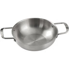 26cm seafood Silver Paella Pan with Riveted Chrome Plated Handles Dishwasher Saf
