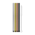 Bubble Tea Straws with Cleaning Brush - Precious Metals - Set of 4