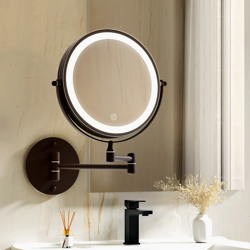 Embellir Extendable Makeup Mirror 10X Magnifying Double-Sided Bathroom Mirror BR