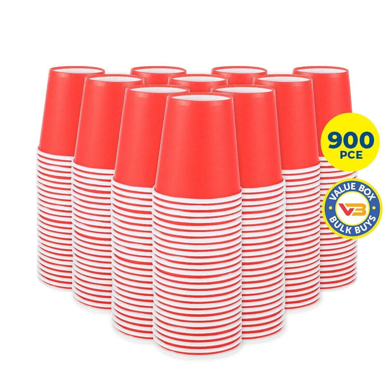 Party Central 900PCE Red Paper Cups Disposable Leak Resistant 200ml