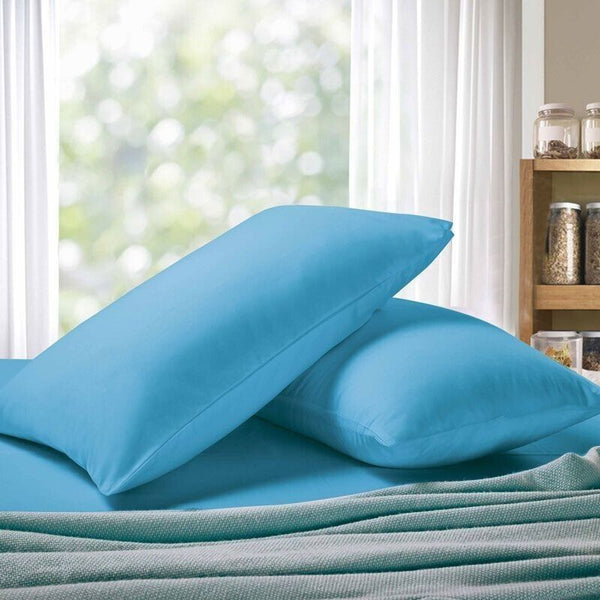 1000TC Premium Ultra Soft King size Pillowcases 2-Pack - Light Blue